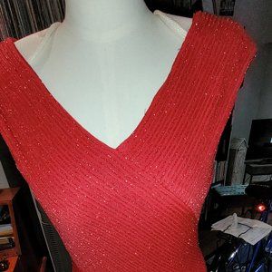 Vanessa Stevens Red Sparkle Evening Gown Circa 1993
